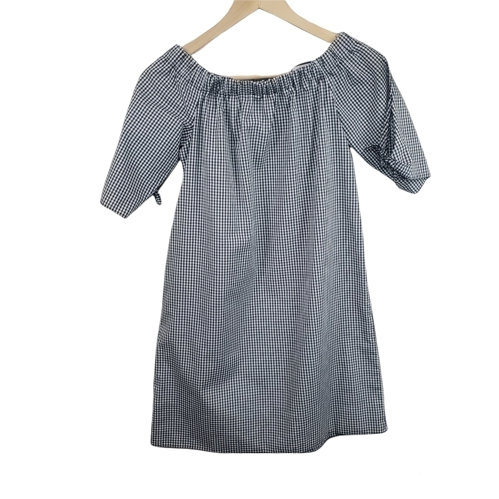 ETAM Gingham Off the Shoulder Dress Size US 2 UK 6
